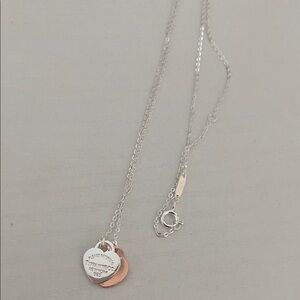 COPY- Tiffany Silver and Rose Gold Heart Pendant Necklace